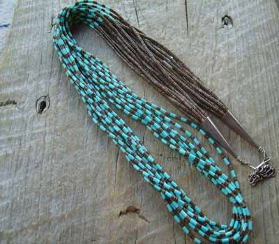 Indian Santo Domingo Multi Strand Necklace